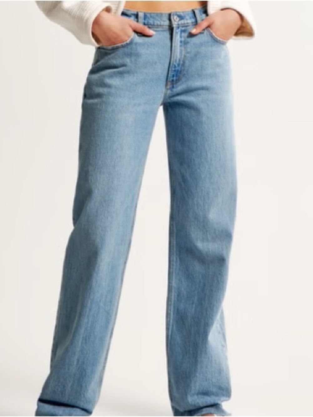 Abercrombie & Fitch The 90’s Baggy Low Rise Jean Light Wash Sz 32 SHORT